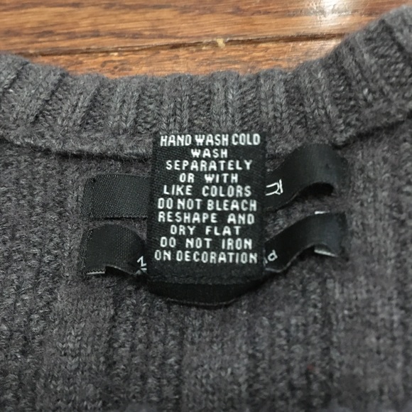 Tahari Gray Cardigan with Leather Snap Toggles - Picture 6 of 6